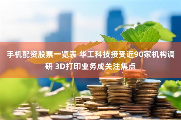 手机配资股票一览表 华工科技接受近90家机构调研 3D打印业务成关注焦点